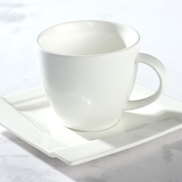 KADAX Hvide Kaffekopper Sæt 6 Kopper 220ml Porcelæn Gave