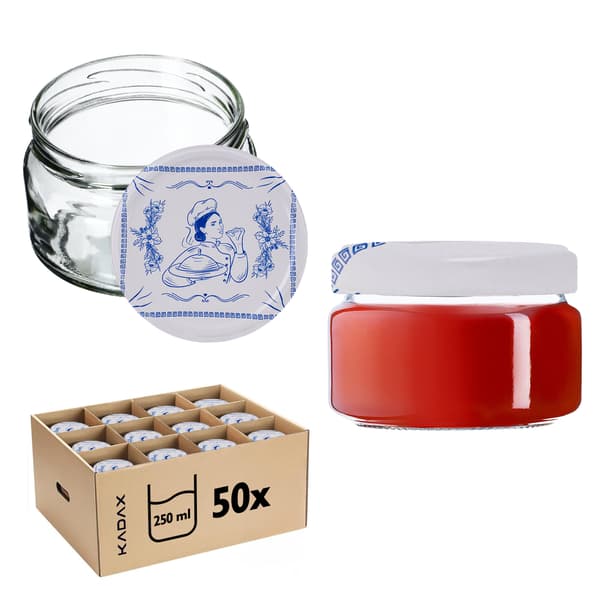 KADAX Denia purkituspurkit 250ml 50kpl 82mm + "Kucharka" kansi