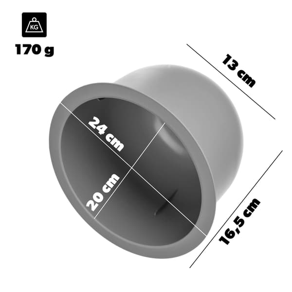 KADAX Loft Rund Urtepotteindsats, Grå 24 cm