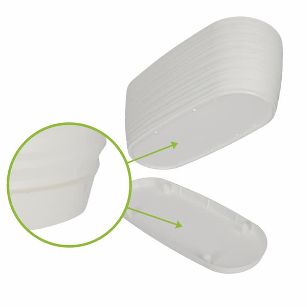 KADAX Urtepotte 27cm Oval Urtepotte Plastik Hvid