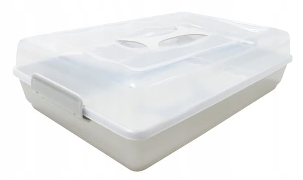 KADAX Rektangulär Plastbehållare för Kakor, Bakverk, Kakask, Stor