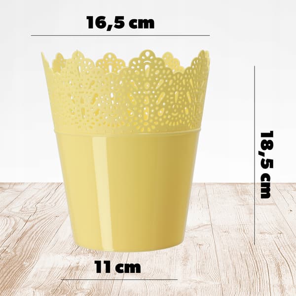 KADAX Urtepotte, Urtepotte, Låg, Høj, Plastik, 16,5 cm, Gul
