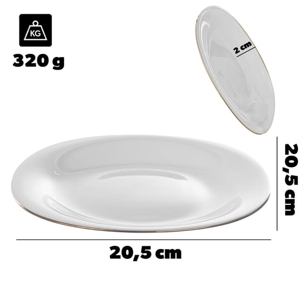 KADAX Desserttallrik 21,5 cm Tallriksset 3 delar Vitt guld set