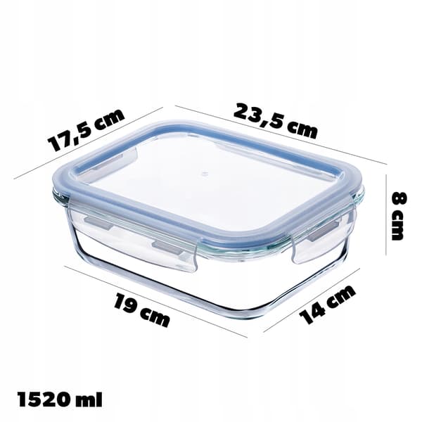 KADAX Glasmatbehållare 1520ml Med Lock Matlåda