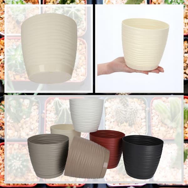 KADAX Urtepotte 15cm Rund Plastik Urtepotte Creme