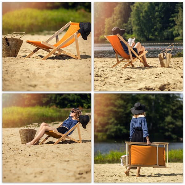 KADAX Trädgårdsstol för Strand, Hopfällbar, 2x Polerad, Hög Kvalitet