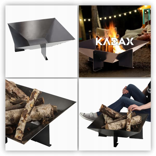 KADAX Bålplads 56 cm Til Bål Grill Kedel Stålrist Stor Skål