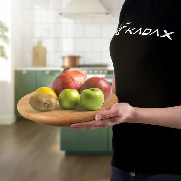 KADAX roterende bræt til pizza, ost, servering af snacks, træfad 35 cm