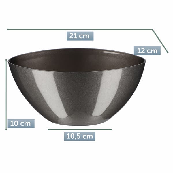 KADAX Urtepotte 21cm Oval Urtepotte Plastik Grafit