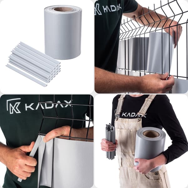 KADAX Hegnsafdækningstape til hegnspaneler, Hegn, UV-beskyttelse, 20 klips, 19x35M
