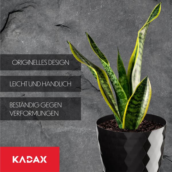 KADAX Plastik Urtepotte med Stativ, Urtepottedæksel, 12cm, Sort, Kadax