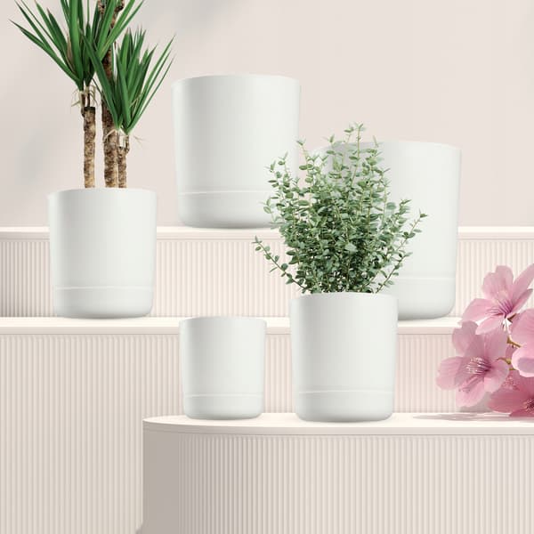 KADAX Blomkruka med blomställning, lock, rund skål, 15 cm, mattvit