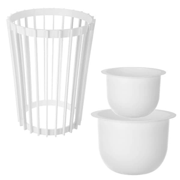 KADAX Loft Dobbeltsidet Blomsterstander Hvid 39,5 cm + 2x Indsatser