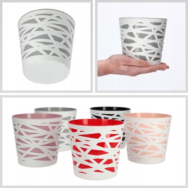 KADAX Urtepotte Plastik Lågindsats til Blomster og Planter 13 cm Grå
