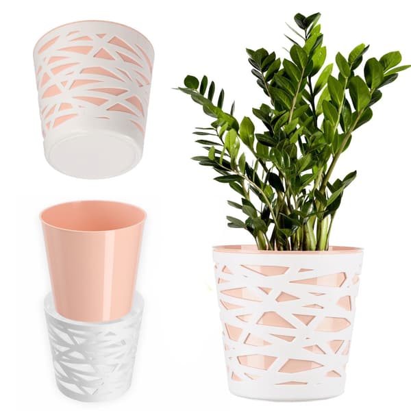 KADAX Urtepotte Plastikindsats til Blomster og Planter 19 cm Beige