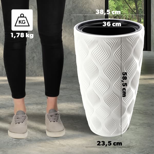 KADAX Urtepotte med Indsats 58cm Urtepottedæksel Plast Høj
