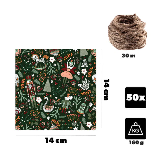 KADAX Korkar, Burkar, Marmelader, Flaskor, Julservetter, Snöre x50