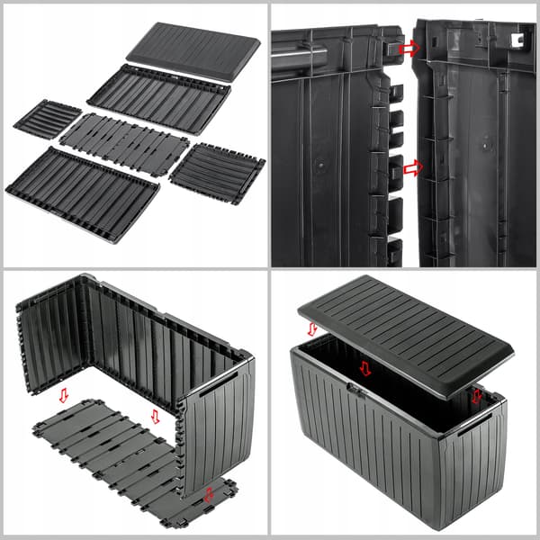 KADAX Haveboks Balkonboks 290L Til Have Balkon Terrasse Antracit
