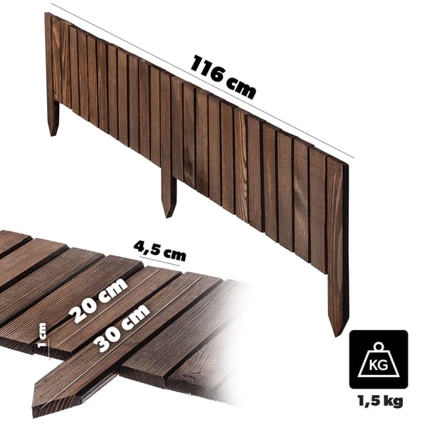 KADAX Palisade Trädgårdskant Trä Gräsmatta Indrivet Brunt 20x116