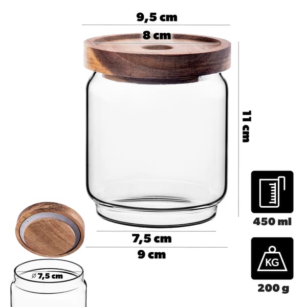 KADAX Glasbehållare för kryddor och örter med lock, burk 450ml