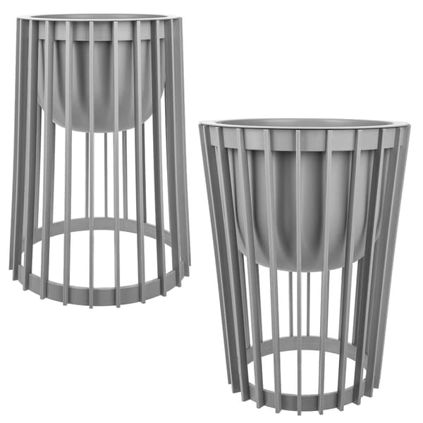 KADAX Loft Kaksipuolinen Kukkateline, Harmaa, 53,5 cm + 2 Sisustaa