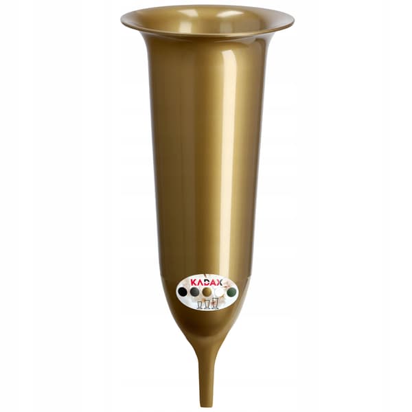 KADAX Vaseflaske til kirkegårdsgravsten 23 cm gravsten til blomster guld