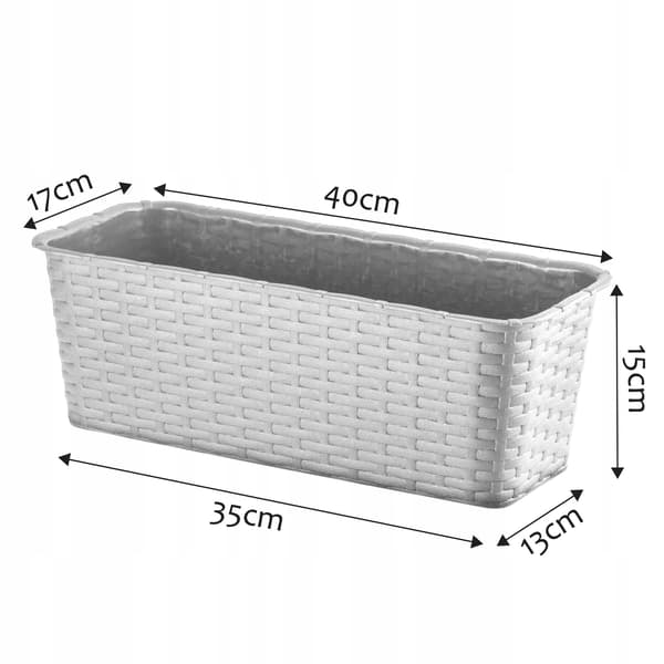 KADAX Balkonkasse 40 cm Urtepotte Urtepotte Balkon Grå