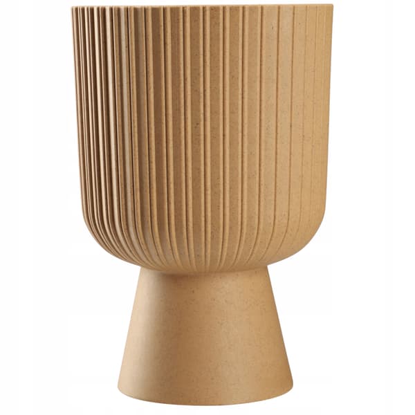 KADAX Urtepotte, Urtepotte, Græsplæne, Plastlåg, 14 cm, Blomsterfod, Brun