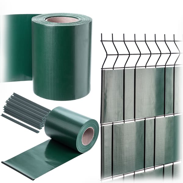 KADAX Hegnsafdækningstape til hegnspaneler, Hegn, UV-beskyttelse, 20 klips, 19x35M