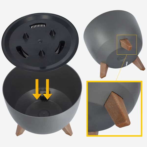 KADAX Blomkruka, Planter, Lock, Ben, Insats, Blomställning, 29 cm, Antracit, Skål, 2 st.