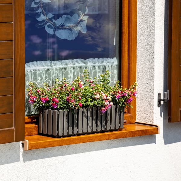 KADAX Balkonkasse Blomsterpotte 58x18x16,5 cm Grå Balkon