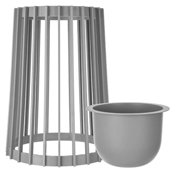 KADAX Loft stående blomsterstander dobbeltsidet grå 39,5 cm + indsats
