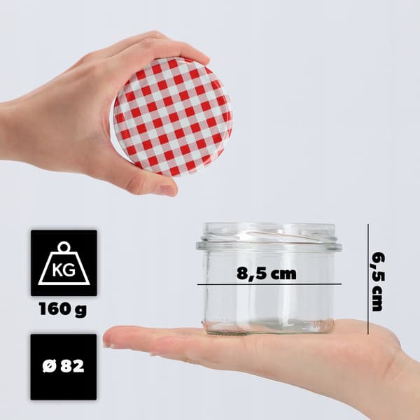 KADAX 10x Jar 235ml + Cap Fi82 Jam Jar