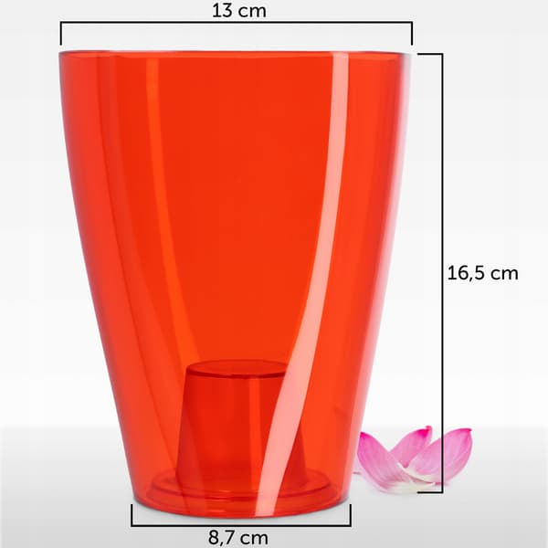 KADAX Urtepotte Orkidé Planter Plastik Urtepotte Rød Stærk 13cm