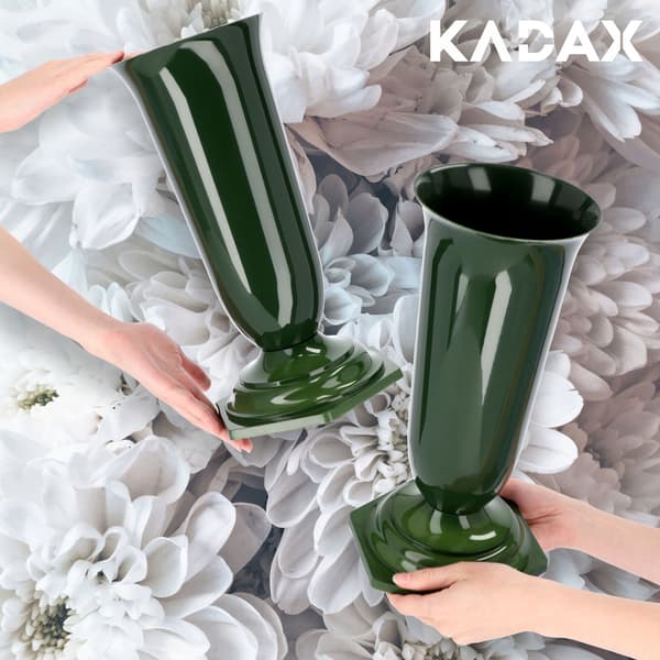 KADAX-maljakko, pullokukkia, hautakivi, hautakiven sisäteline, vihreä, 37 cm