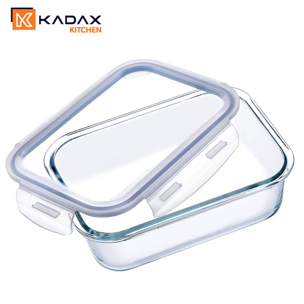 KADAX Glasmatbehållare 370ml med lock Matlåda 4x