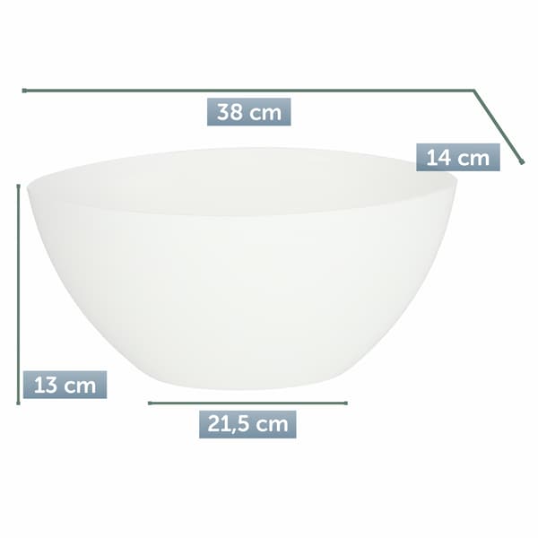KADAX Urtepotte 38cm Oval Urtepotte Plastik Hvid