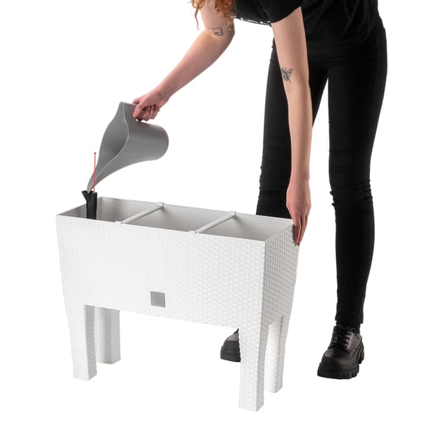 KADAX Urtepotte Haveplanter + Indsats Blomsterkasse på Ben Hvid 60cm