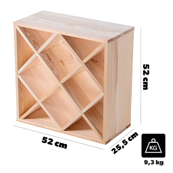 KADAX Vinställ Träställ 24 Flaskor Alkoholskåp Vardagsrum 52cm