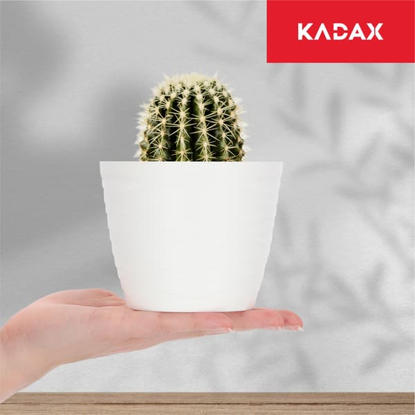 KADAX Urtepotte Plastikpotte til Blomster og Planter Hvid Rund 11 cm