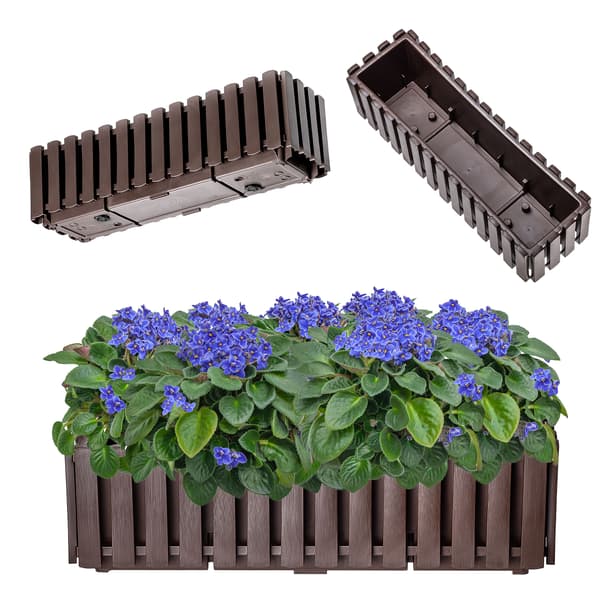 KADAX Balkonglåda Blomkruka 58x18x16,5 cm Brun Balkong