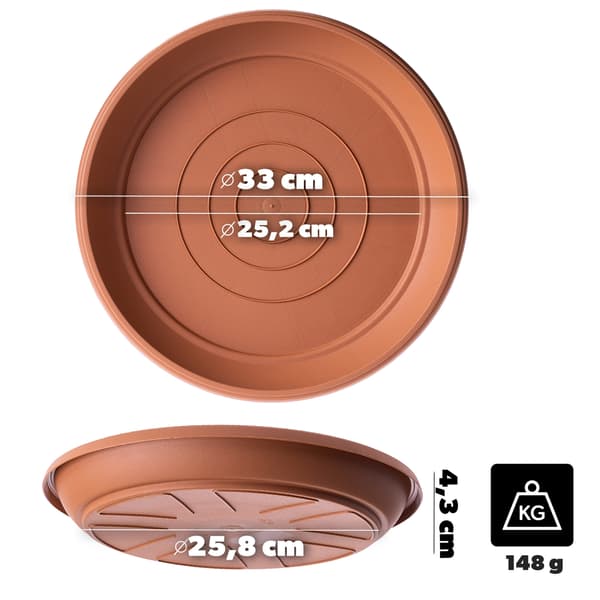 KADAX Podstawka do doniczek Terra terakota POD33-R