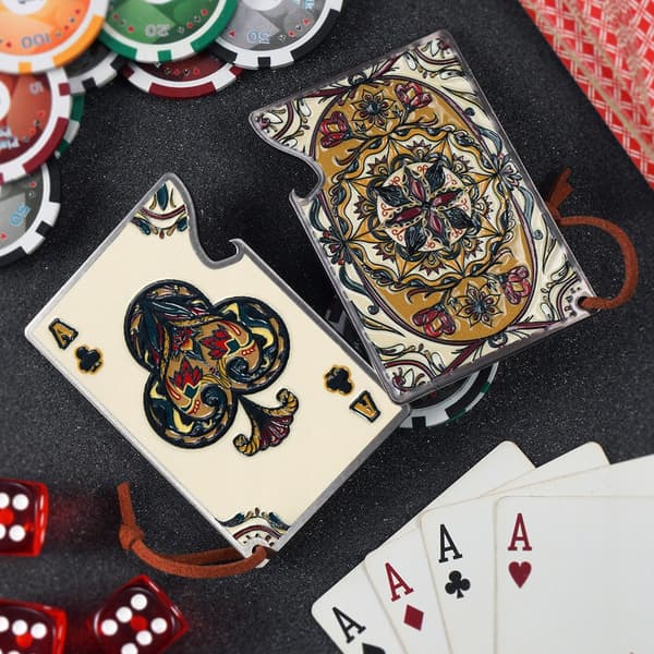 KADAX Flasköppnare Ölflaska Metall Klöver Ess Poker Presentkort