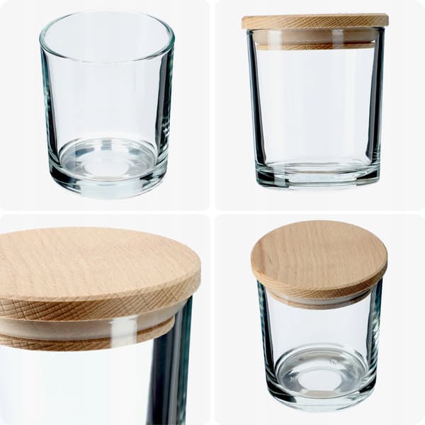 KADAX Madbeholder 245ml Glas Krydderibeholdere Organizer 3 stk