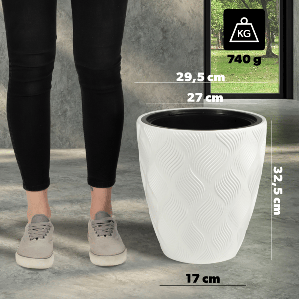 KADAX Urtepotte med Indsats 32cm Urtepottedæksel Plast Høj