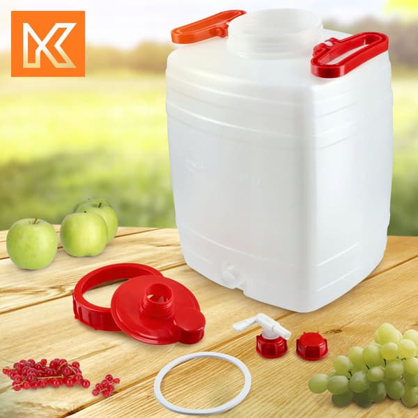 KADAX-behållare med kranbehållare för dricksvatten och drycker, 20 liter, certifikat