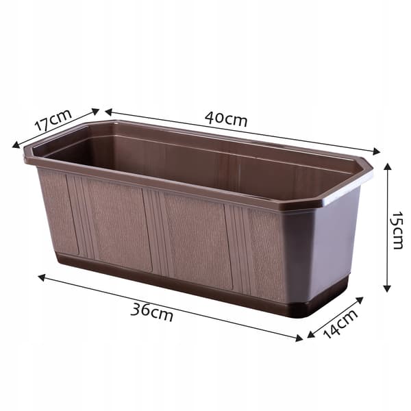 KADAX Balkonkasse 40 cm Urtepotte Urtepotte Balkon Brun