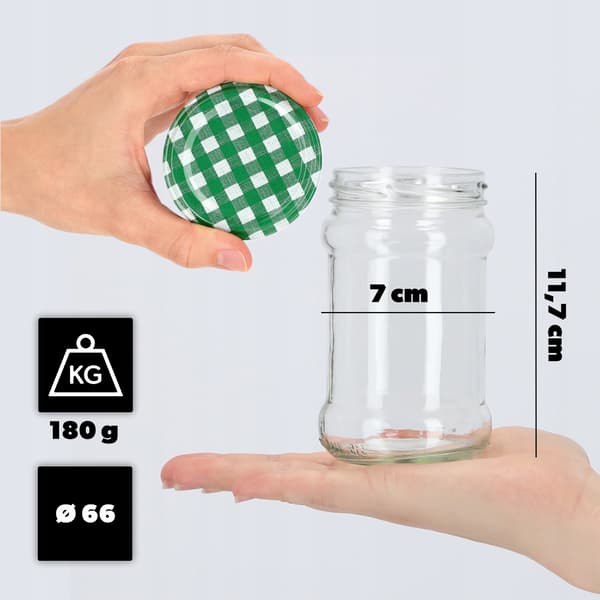 KADAX Seno purkituspurkit 315ml 10kpl 66mm + 'Green grid' kansi