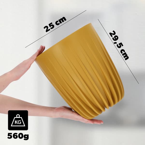 KADAX Urtepotte med Indsats 25x30cm Rund Plastlåg Indsats