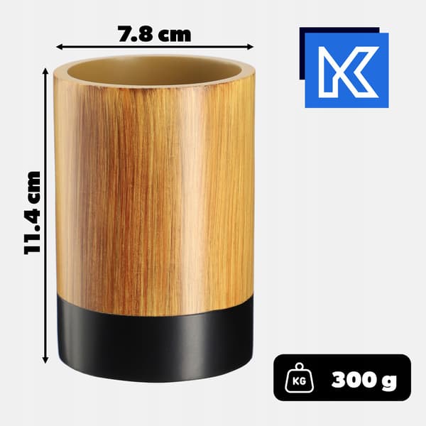 KADAX Badrumsmugg för tandborstar och tandkräm, träimitation